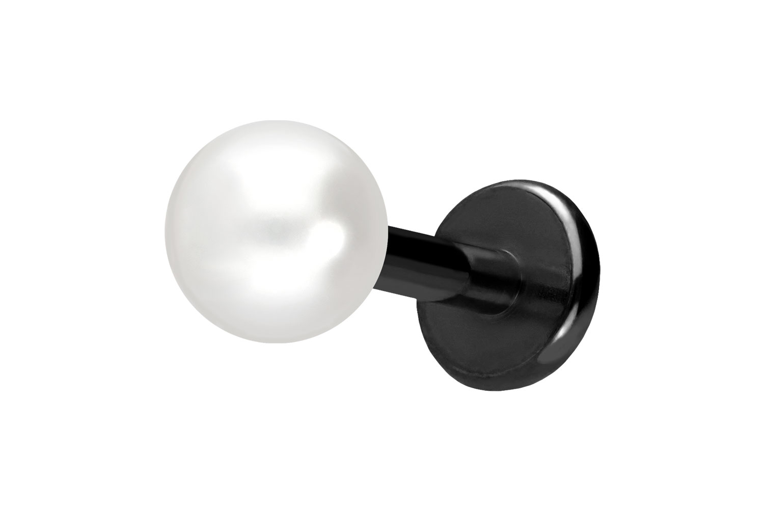 Titan Labret Piercing mit Push Fit SYNTHETISCHE PERLE